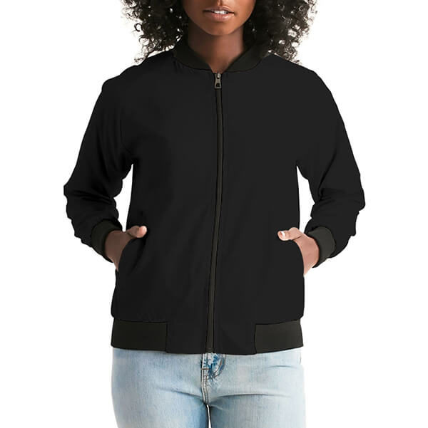 shop hilarious hound black bomber jacket front